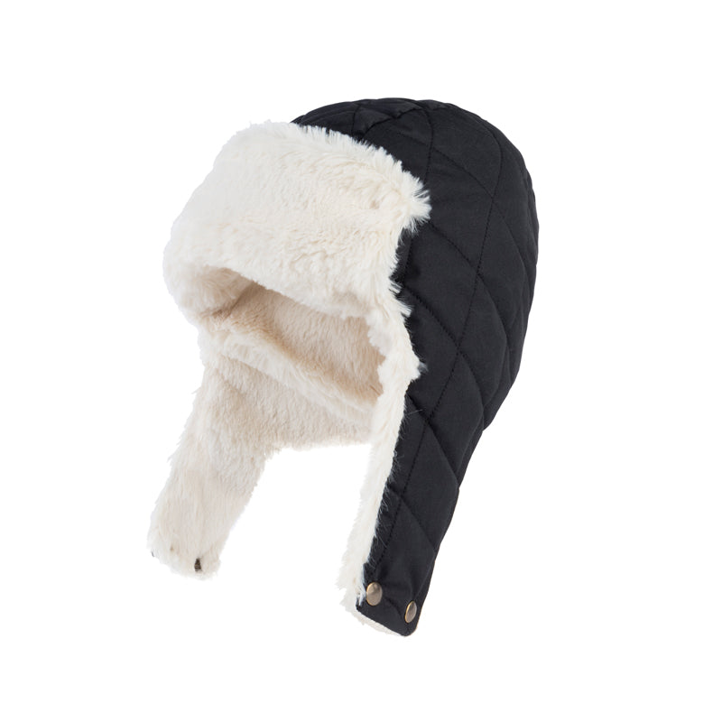 BABY QUILTED CAP - Black/White