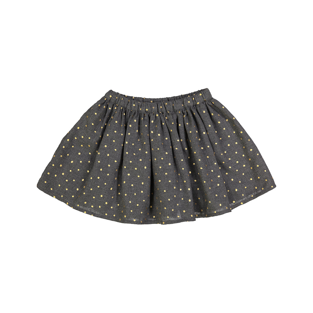 Louis Louise SKIRT MINETTE - Grey poly wool gold dots