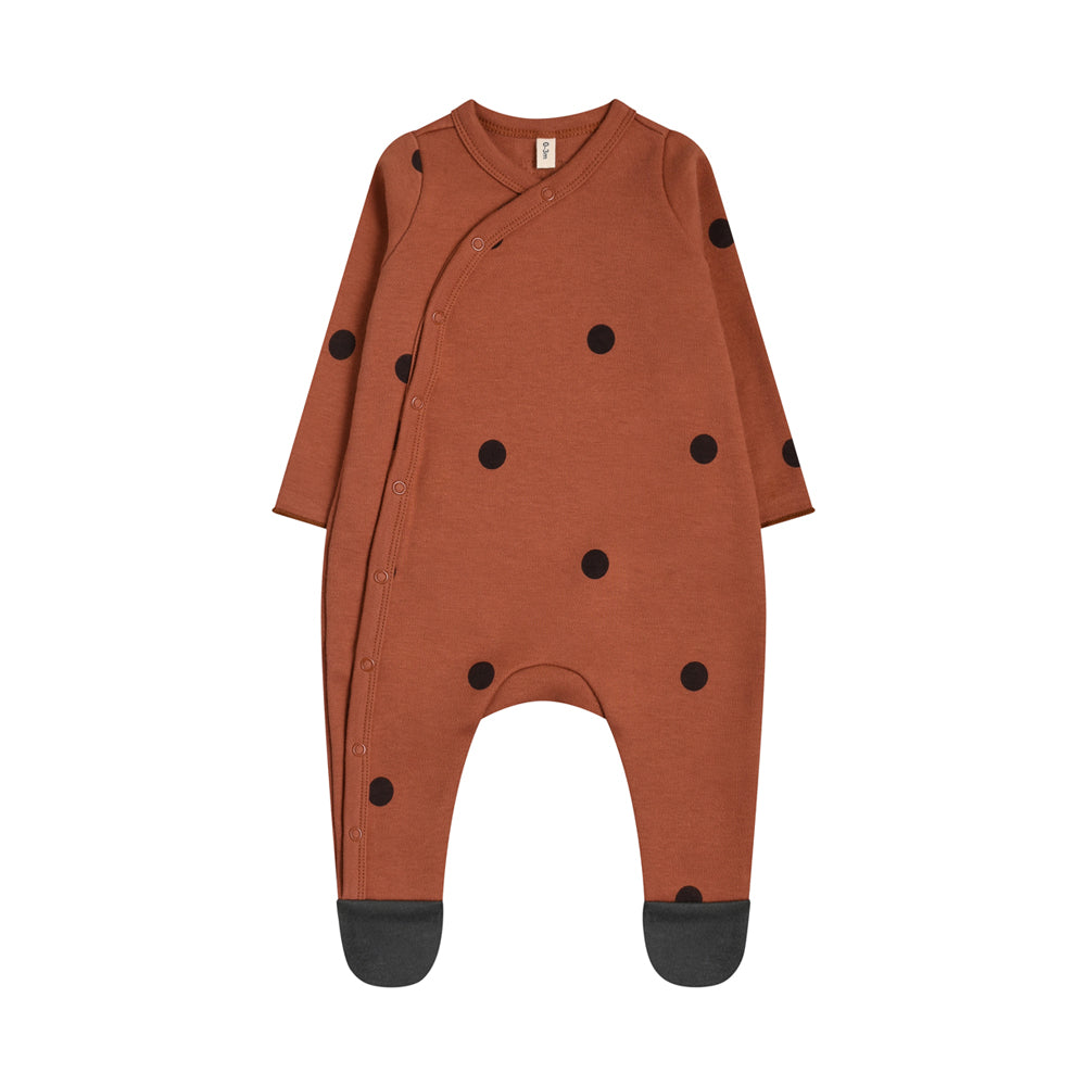 organic zoo EARTH DOTS SUIT WITH CONTRAST FEET